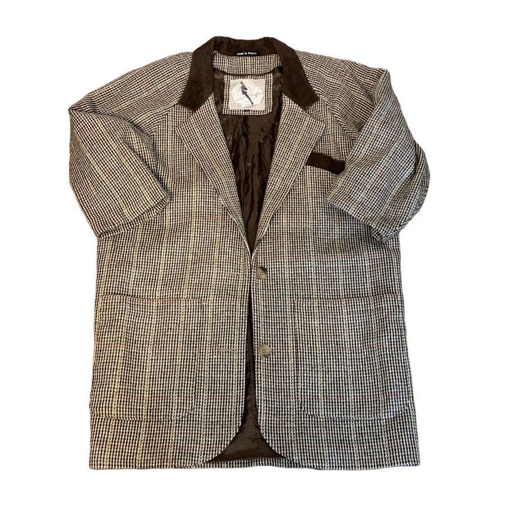 Vintage Inner View Made in Poland Size 7 Multicolor Tweed Long Length Jacket